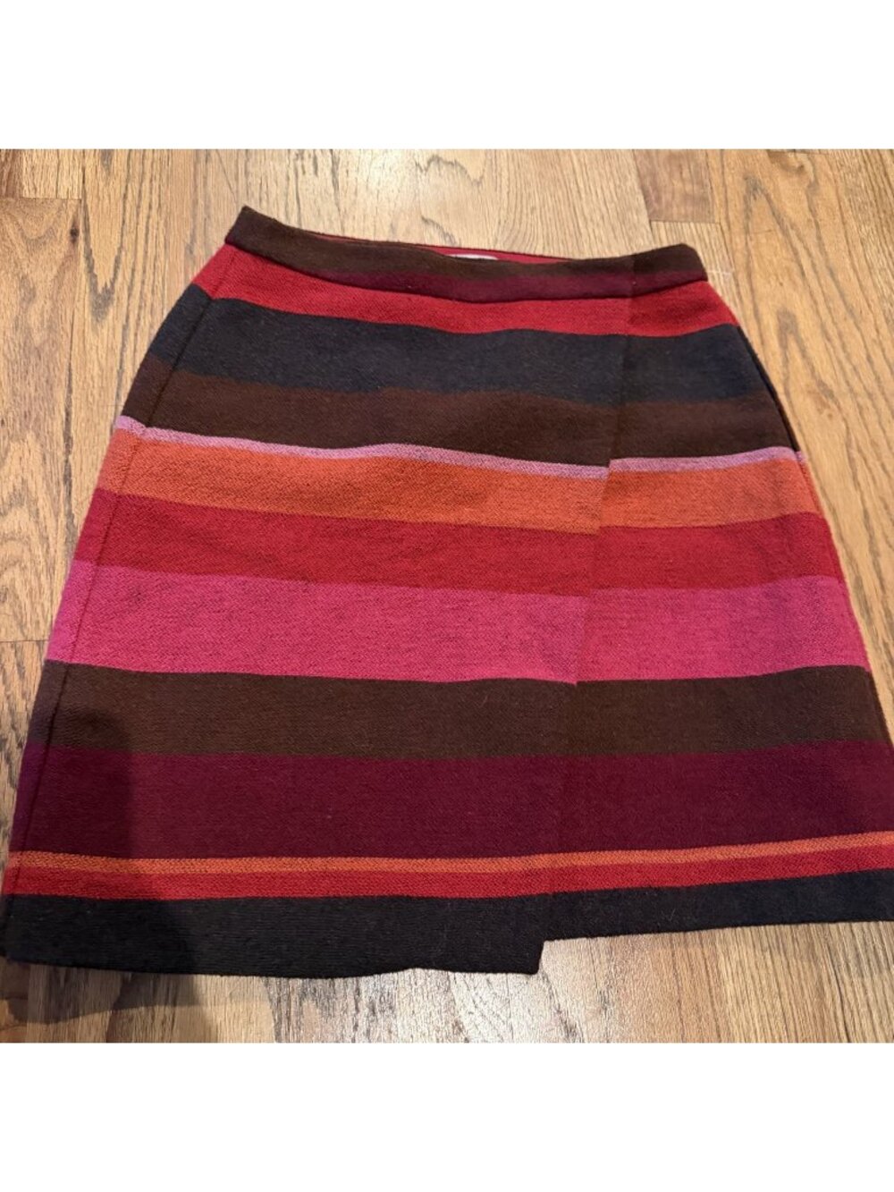 LOFT WOMENS RED PINK STRIPED WRAP SKIRT 00P